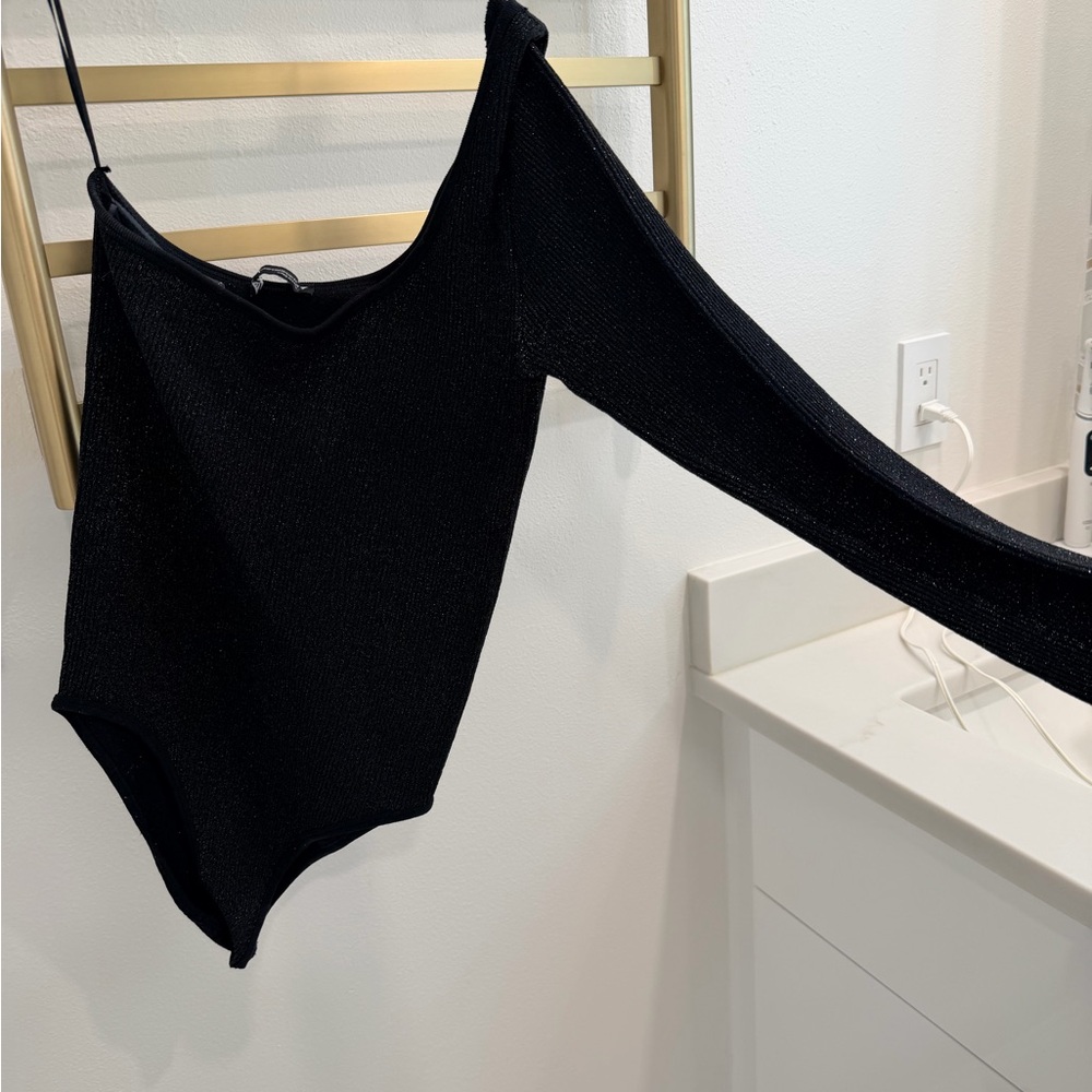 Zara Sleek Black Long Sleeve Bodysuit